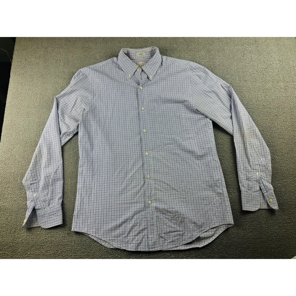 J. Crew Button-Down Shirt Men M Multi Color Check Cotton Long Sleeve Preppy Work